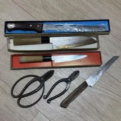 出刃包丁 刺身包丁 12本セット まとめ売り 日本製 レトロ 木製ハンドル