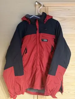 シェラデザイン　ナイロンフード付きジャケット 赤黒