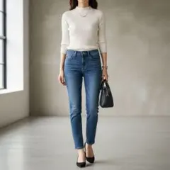 H328*自由区 ジユウク☆デニム☆パンツ☆ジーンズ☆紺ネイビー☆22