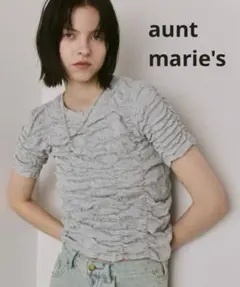 aunt marie's ハーフスリーブシャーリング クロップドトップス 半袖のサムネイル