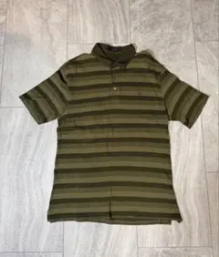 バーバリーロンドン　ポロシャツ　ボーダー　グリーンオリーブ　ビックサイズ