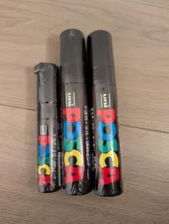 【未使用】uni POSCA 水性マーカー 3本セット 黒色
