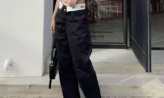 ブラックパンツ サイズ28 ウエストロゴ付き