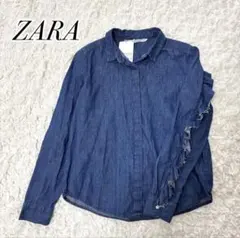ZARA ザラ フリル デニム シャツ ブラウス