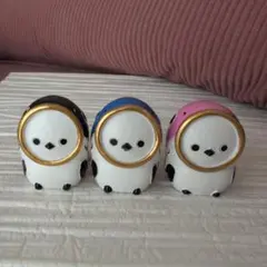 ペンギン型陶器置物 3色セット