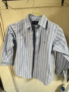 Ralph Lauren 長袖シャツ 7号 青白ストライプ