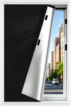 PikuRinova 完全遮光シート 窓用 147×200cm ブラックのサムネイル