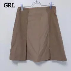 【新品】GRL　グレイル　ひざ丈スカート　ブラウン系　F　台形　ベルト付きのサムネイル