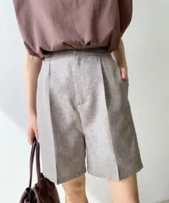 LIAN リアン マーブリングリネンライクショートパンツ