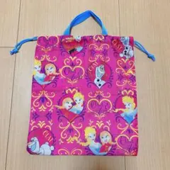 アナ雪　アナと雪の女王　アナ　エルサ　巾着　バッグ　ピンク