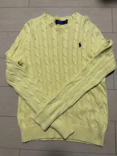 Polo Ralph Lauren イエロー ケーブルニット XS