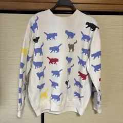 猫シルエットプリント スウェット