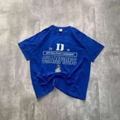 USA古着 アメリカ輸入 Tシャツ 半袖 プリント 青色 ゆるだぼ