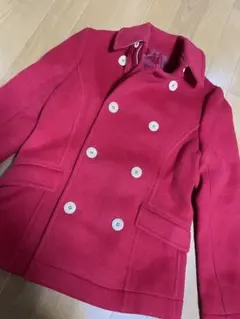 アダムエロペ　ウール　ピーコート　赤　38