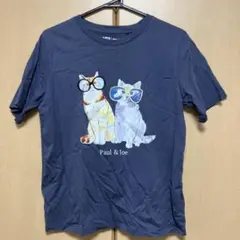 Paul & Joe 猫イラスト Tシャツ XL ネイビー