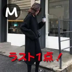 【新品】 秋 冬 韓国 Vネック フード付き ニット セーター ワンピース
