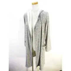 イング　フード付き　ロングカーディガン グレー