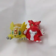 デジモン グラウモン　アルマジモン　ソフビ 指人形 2体セット