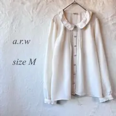 a.r.w 長袖ブラウス Mサイズ オフホワイト フェミニン 830