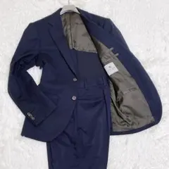 【極美品】カシヤマ オーダースーツ ネイビー L相当 背抜き 春夏 清涼 軽量