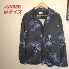 ジュンレッド リュクスサテンレトロシャツ 花柄 黒 Mサイズのサムネイル