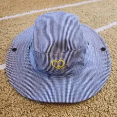 ROXYストライプ柄ハート刺繍ボートハット