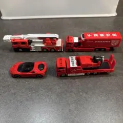 赤いミニカーセット（消防車・スポーツカー） セット