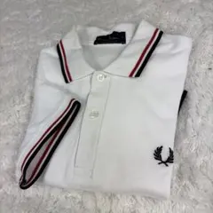 M12 英国製　フレッドペリー　ポロシャツ　半袖　36 S 白　紺　赤