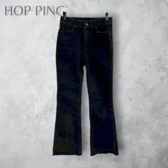 【HOTPING】　切りっぱなし　フレアデニムパンツ　ブーツカット　黒　28のサムネイル