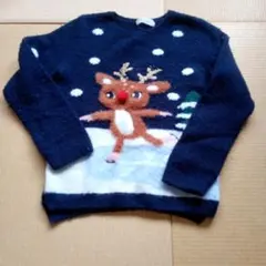 H&M トナカイ刺繍 セーター 122/128