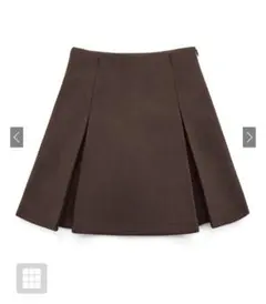 GRLインパン裏地付ボックスプリーツフレアミニスカートmei41 Mサイズ