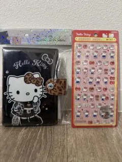 【正規品】ハローキティ　ヒョウ柄シールバインダー　ボンボンドロップシール セット