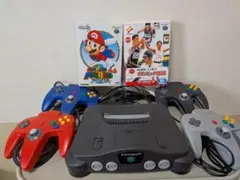 NINTENDO64 本体とコントローラー4つ、ゲーム2本付き