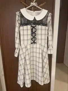 【美品】アンクルージュ / チェック柄ワンピース　Mサイズ
