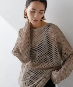 Whim Gazette(ウィム ガゼット) ボートメッシュニットプルオーバー