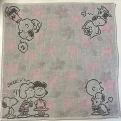 新品　SNOOPY ビンテージPEANUTS　桜　ガーゼ　ハンドタオル　ハンカチのサムネイル