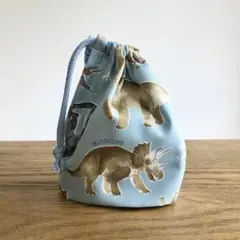 【コップ袋】恐竜柄ライトブルー③