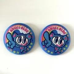 【エンジェルブルー】 刺繍缶バッジ　ナルミヤキャラクターズ　ナカムラくん