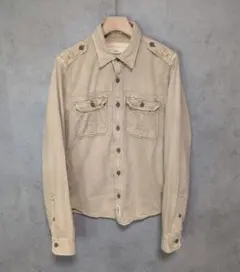 アバクロンビー&フィッチ ミリタリーシャツ マッスルフィット ベージュ L