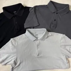 ユニクロ UNIQLO エアリズム ポロシャツ まとめ売り グレー系2色 黒
