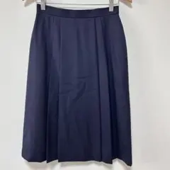 J.PRESS ジェイ・プレス ウール100 上品 膝丈スカート ネイビー 紺