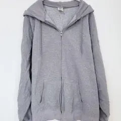 Hanes 極厚 XL ジップパーカー グレー ゆるだぼ アルティメットコットンのサムネイル