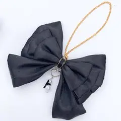 推し活チャーム❤︎ メンカラ×雪だるまチャーム 黒 ★ハンドメイド