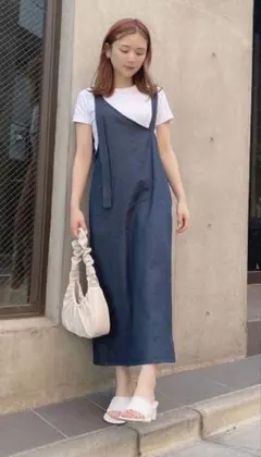 デニムサロペットワンピース 9unq(クアンク)