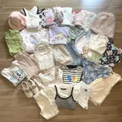 100cm、110cmお洋服まとめ売り半袖ワンピース、帽子靴 プティマイン他