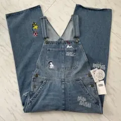 新品タグ付き ロデオ PEANUTS ダメージ加工オーバーオール ライトブルー