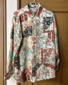 ZARA 柄シャツ 花・植物柄