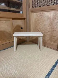 1478建具屋58年のおじいさんの手作り木製サイドテーブル、イス