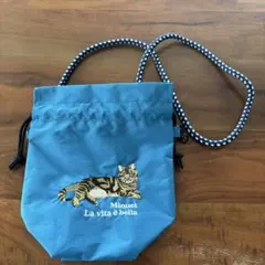 猫刺繍2wayポーチ