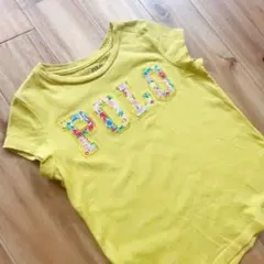 【美品】ラルフローレン キッズTシャツ 3T（100cm）イエロー 花柄ロゴ